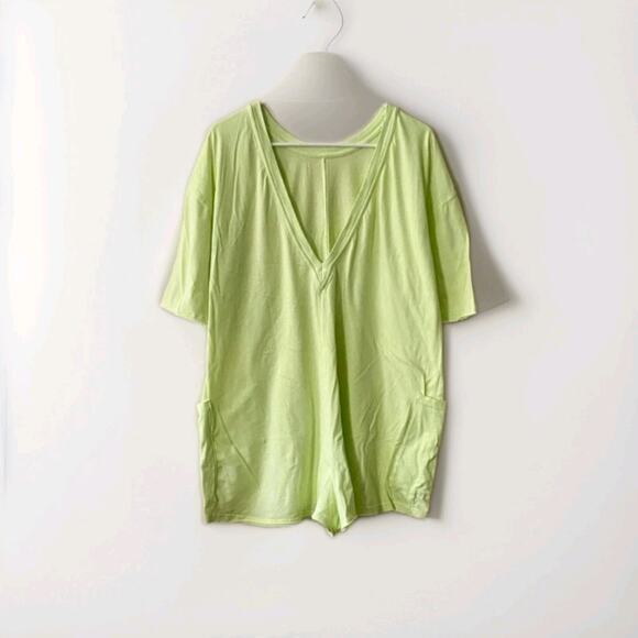 NEW FREE PEOPLE FP MOVEMENT SOUR CITRUS HOT SHOT TEE ONE PIECE ROMPER SZ Small - Picture 6 of 7